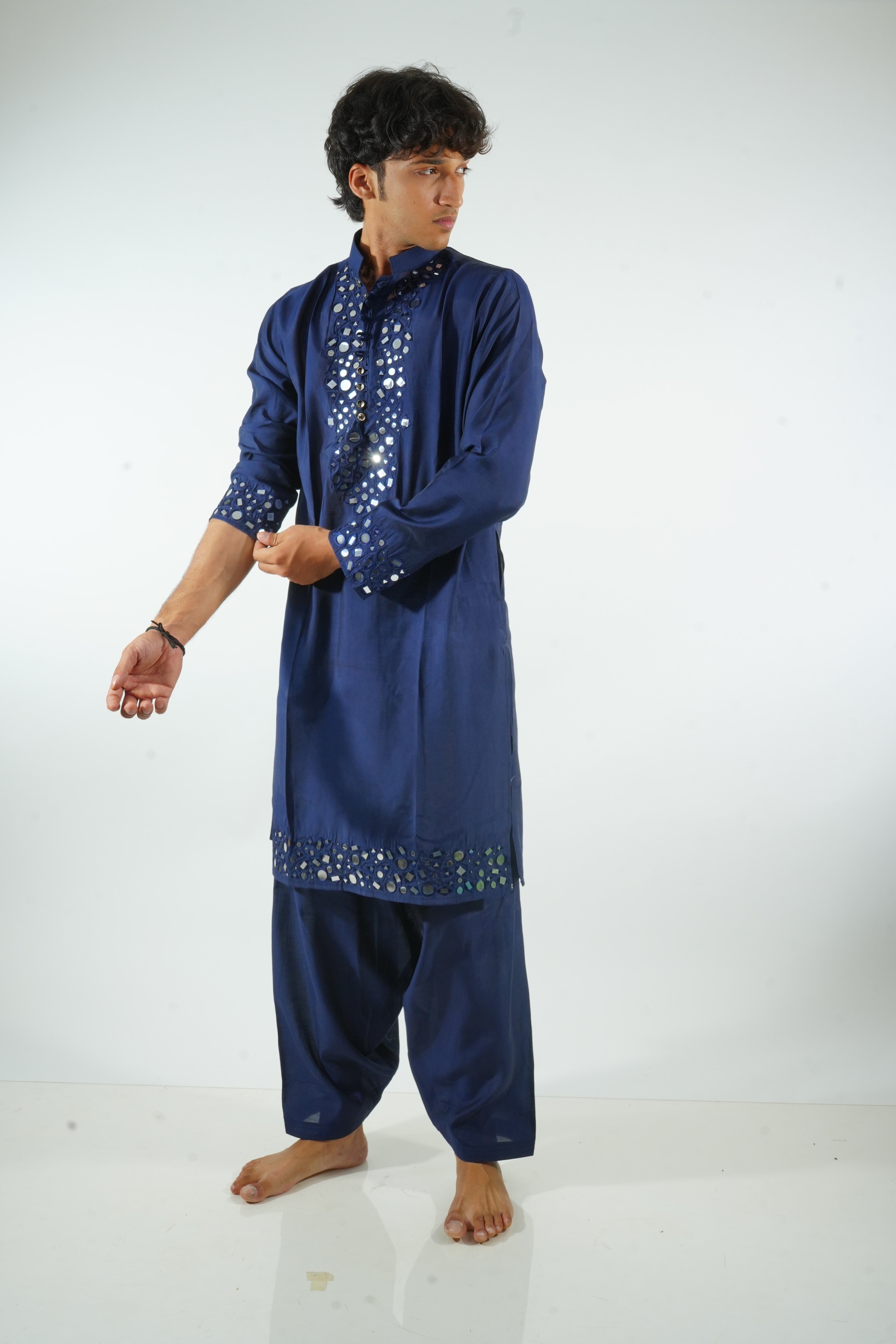 ZOR - navy mirrior work with salwar