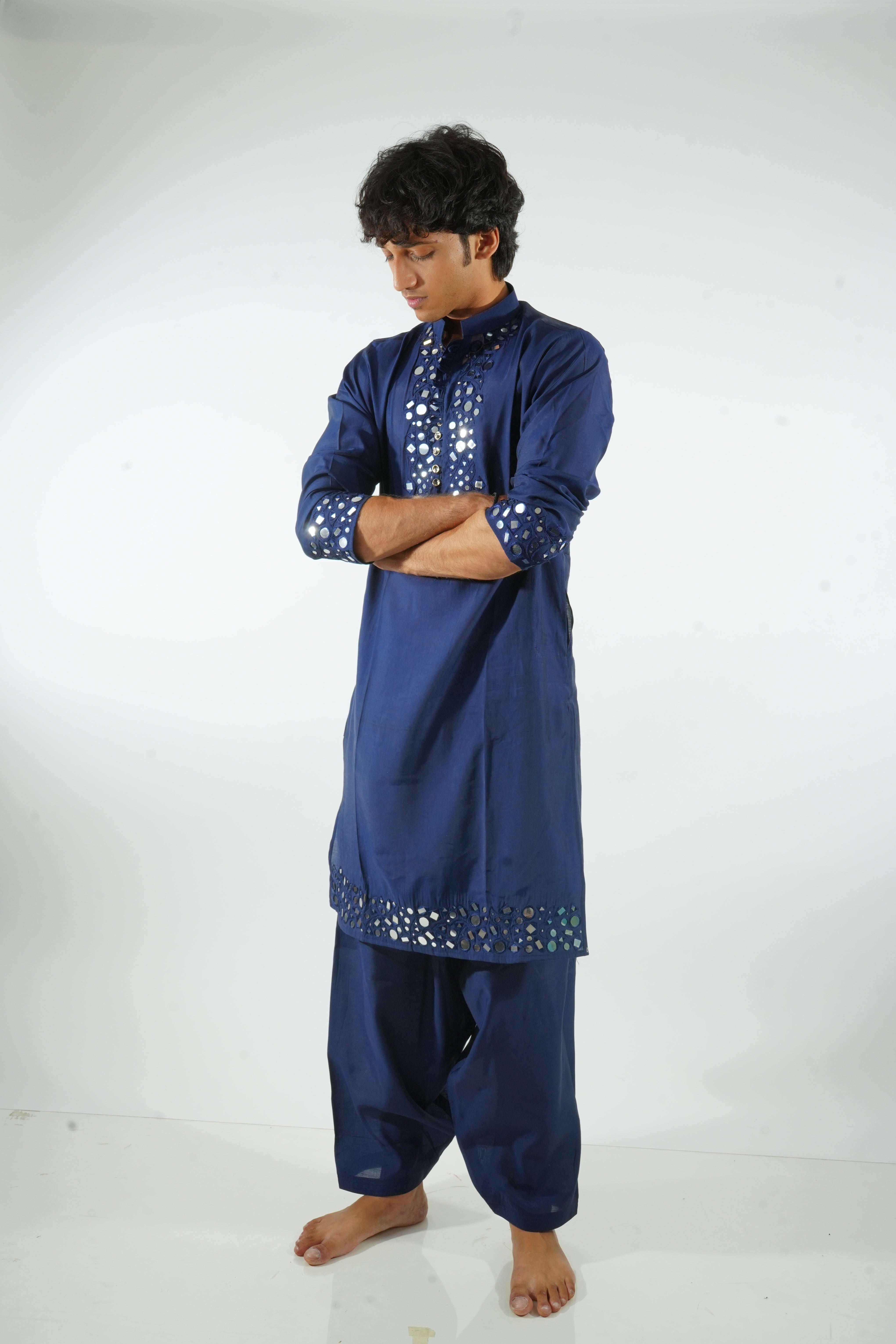 ZOR - navy mirrior work with salwar