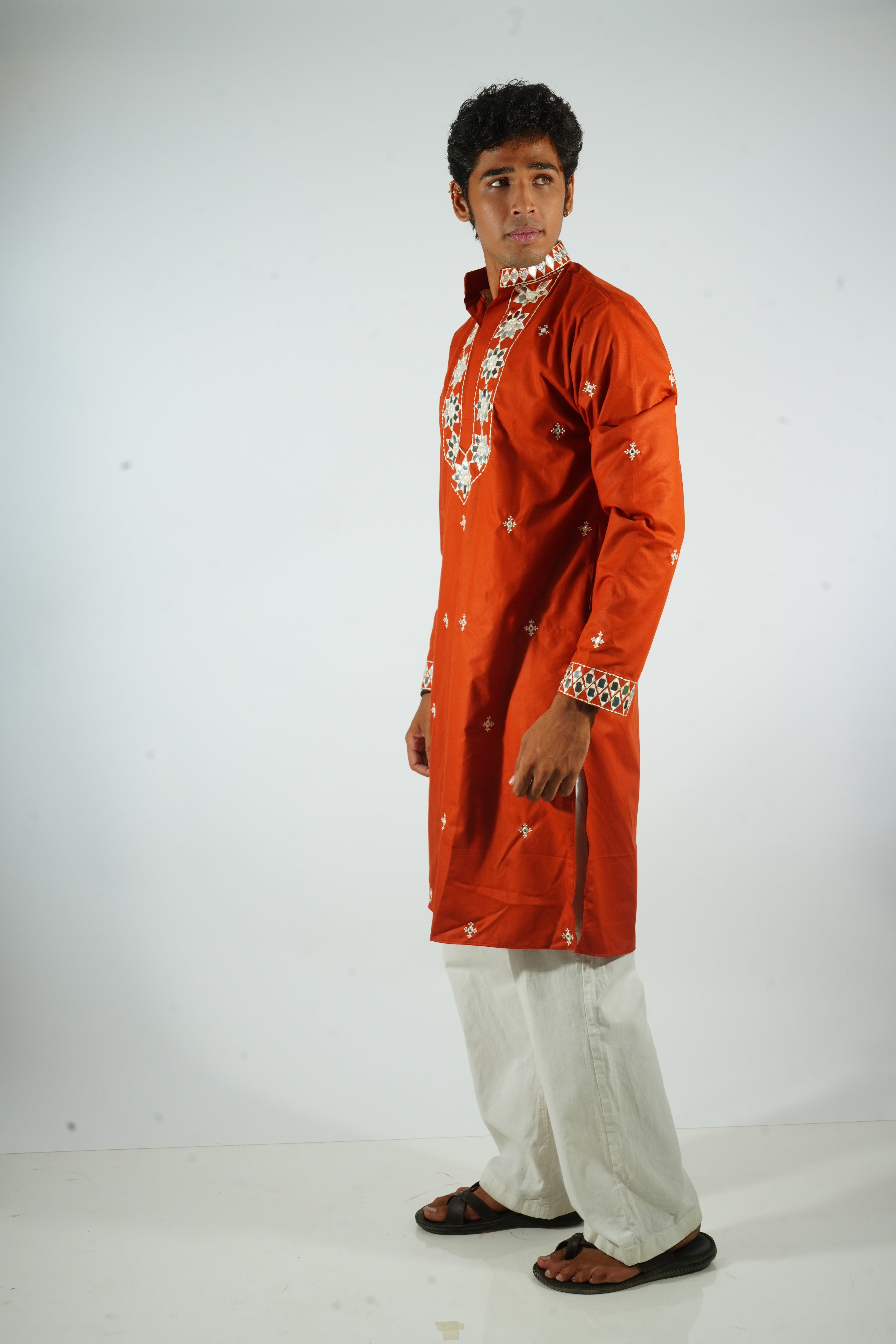 SHAURYA - rust mirrior and zardosi kurta set